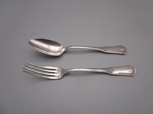 Paire couverts anciens en - paire, de