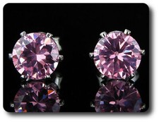 BOUCLES D'OREILLE SAPHIR ROSE