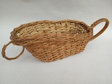 Ancien porte bouteille de vin panier en osier rotin verseur décanteur vintage