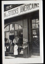 Devanture Commerce "MAGASIN de STOCKS AMERICAINS" animé / Carte-photo postale