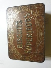 boîte tôle lithographiée Métal Biscuits Supérieurs Ancienne Chocolat Gâteau 