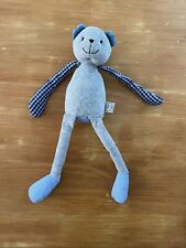 0/Peluche Doudou Ours Gris Et Bleu A Carreaux Vichy  THÉO & INES  40 Cm TBE