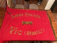 ANCIEN DRAPEAU DE LOGE MAÇONNIQUES, FRANC MAÇONNERIE VIC HÉRAULT