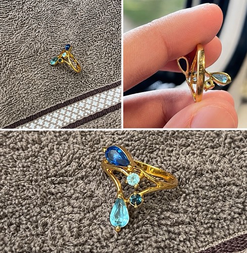 Bague sertie dorée ton - , or