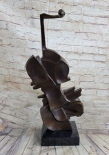 Dali Abstrait Art Moderne Violoncelle Marron Patine Bronze Sculpture Bureau Sale