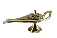 Lampe Aladin ou Brûle Encens pour Cone et batons de 12 cm en métal   # 4643