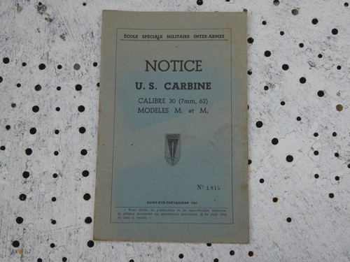 Rare livret notice carabine
