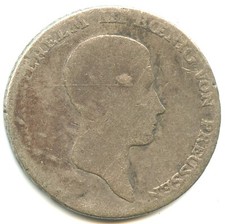 Allemagne , Prusse ⅙ reichsthaler - Friedrich Wilhelm III 1814 B n°6950