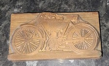 Ancien tampon matrice imprimerie en cuivre sur base plomb, image MOTO