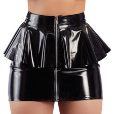 Jupe Mini Ruffles En PVC Pour