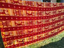 Tenture mur dessus de lit grande rouge orange 210 255 esprit Afrique wax tissu