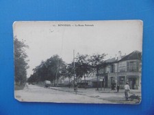 BONNEUIL - LA ROUTE NATIONALE - COMMERCES - VELO-CHARETTE-CARTE POSTALE ANCIENNE