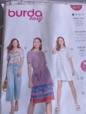 PATRON BURDA EASY FEMME - HAUT SEUL+ 2ROBES N°6117 SUPER FACILE T 34 à 44