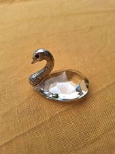 Bibelot cygne cristal et métal argenté Swarovski en excellent état