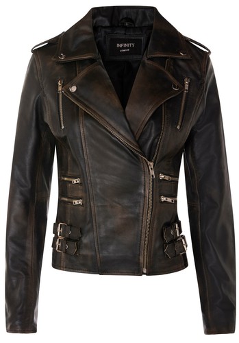 Femmes veste motard cuir - veste, en