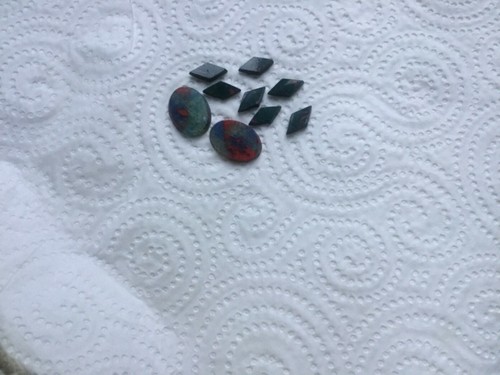Lot pierres agate verte - en,