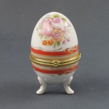 Boîte Coffret à Bijoux Oeuf En Porcelaine à Décor Floral