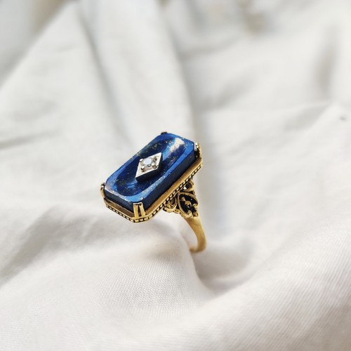 Bague ancienne lapis lazuli - bague, lapis-lazuli