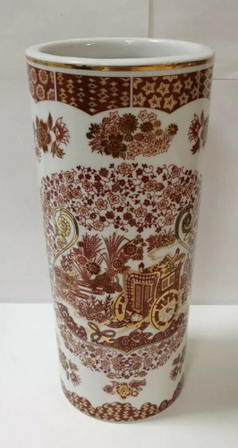 Vase rouleau doré - rouleau, porcelaine