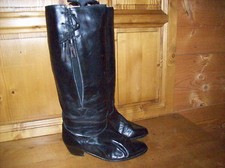 bottes vintage  cuir noir . taille 36. ( AZ/D/G/V) D