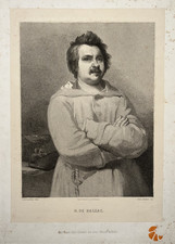 HONORE DE BALZAC Portrait GRAVURE Boulanger PAUL CHENAY XIX°