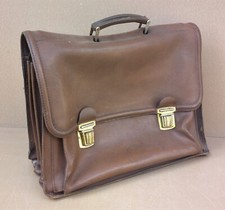 Ancien CARTABLE en CUIR instituteur maître école déco professeur écolier