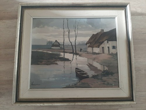 Tableau ancien signé huile - ancien, signé,