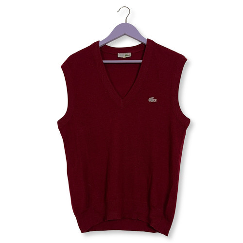 Gilet lacoste rouge col - lacoste,