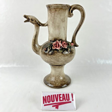 ➜PICHET/CARAFE/CRUCHE BASSANO d'Italie en céramique décor floral/fleurs vintage