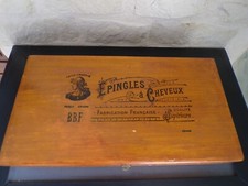 Rare boîte mercerie publicitaire ancienne épingles à cheveux