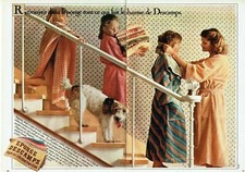 Publicité Advertising 220 1977  éponges Descamps linge maison draps bain (2p)