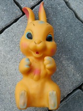1970 vintage LAPIN italy RUBBER TOYS BUNNY FIGURINE rabbit JOUET BRUITEUR noise