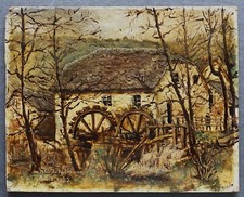 vintage mill painting moulin /
