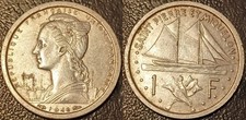 Saint-Pierre-et-Miquelon - union française - 1 franc 1948 ! LEC#4