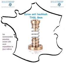 Ecrou anti backlash pour vis