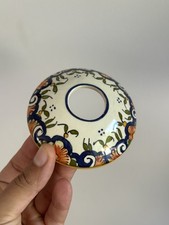 Ancienne Bobèche ou Coupelle de Lustre en Faïence Style Rouen - Vintage