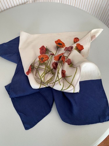 Foulard carré soie vintage - carré,