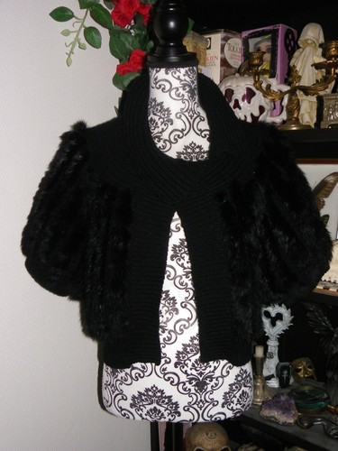 Gilet cardigan cape noir - gilet,