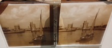 Plaque verre diapositive  stéréoscopie La rochelle 1918 6x13 cm