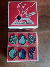 Tampon ancien caoutchouc "Studia" Fruits