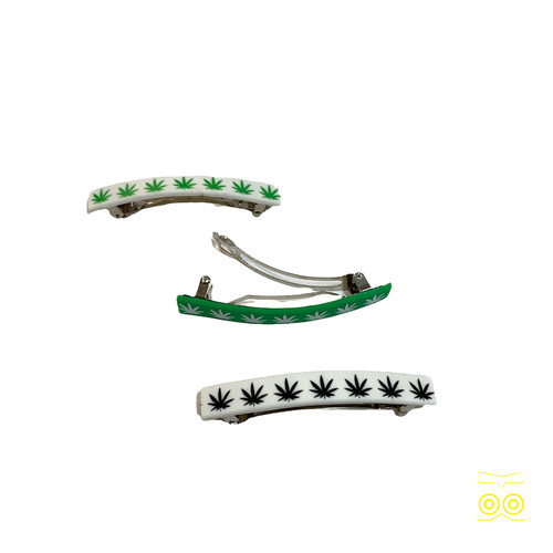 Barrettes feuilles cannabis - feuilles,