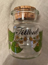 pot en verre avec bouchon liège Tilleul, conservation Feuilles et Fleurs Séchées