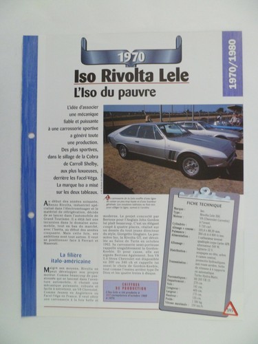 Carte fiche auto iso - iso, rivolta