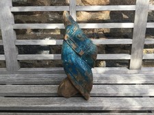 SCULPTURE ANCIENNE EN BOIS TETE DE CHEVAL MARWARI ORIGINE  INDE 19 EME SIECLE.