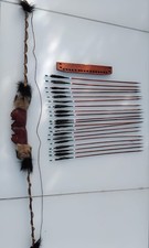 Arc Indien Sculpté Avec Ses Flèches En Bois Artisanat Ethnique