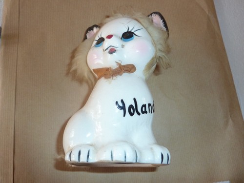 Belle tirelire chat - vintage, en