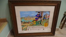 PAUL MIRAT PEINTURE HENRI IV DEVANT PARIS TABLEAU SIGNE AQUARELLE GOUACHE