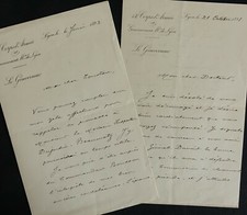 Général Henri BERGE, 2 autographes (Il fit adopter le fusil LEBEL)