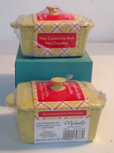 Casserole dishes yellow mini - casserole,