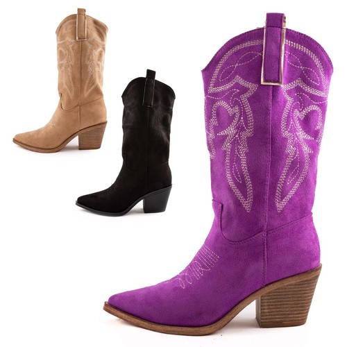Bottes femme texanes daim - bottes,